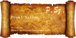 Prokl Szilas névjegykártya